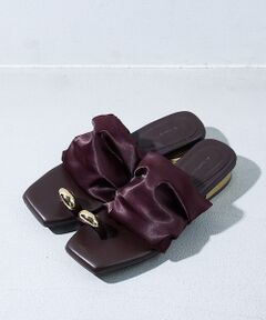 Au BANNISTER / オゥ バニスター サンダル | 【ストレッチサテン】サムメタルサンダル【予約】