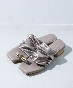 Au BANNISTER / オゥ バニスター サンダル | 【ストレッチサテン】サムメタルサンダル【予約】