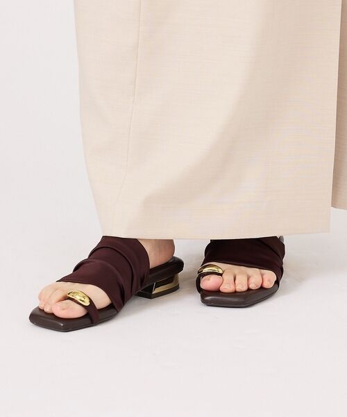 Au BANNISTER / オゥ バニスター サンダル | 【ストレッチサテン】サムメタルサンダル【予約】 | 詳細16