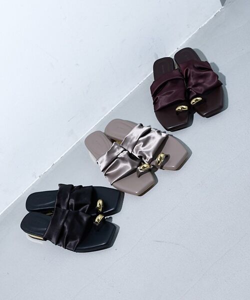 Au BANNISTER / オゥ バニスター サンダル | 【ストレッチサテン】サムメタルサンダル【予約】 | 詳細22