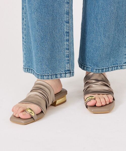 Au BANNISTER / オゥ バニスター サンダル | 【ストレッチサテン】サムメタルサンダル【予約】 | 詳細25