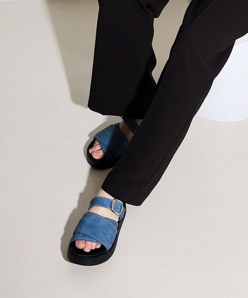 Au BANNISTER / オゥ バニスター サンダル | 【販売店舗限定】ワイドベルトサンダル【予約】（ブルー）