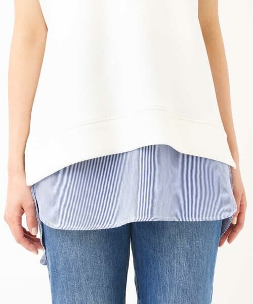 a.v.v / アー・ヴェ・ヴェ カットソー | シャツドッキングロングタンクトップ(ネイビー)