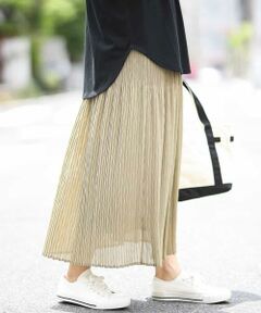 a.v.v / アー・ヴェ・ヴェ ロング・マキシ丈スカート | 【洗える】ヘリンボーンプリーツスカート
