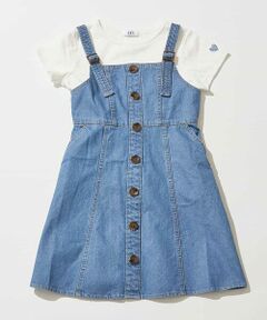 a.v.v / アー・ヴェ・ヴェ ロング・マキシ丈ワンピース | [140-150]フロントボタンジャンパースカート