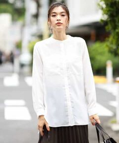 a.v.v / アー・ヴェ・ヴェ シャツ・ブラウス | 【洗える】バンドカラーポケットシャツ