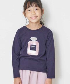 [100-130]【洗える】トゥインクルスパンコール長そでＴシャツ[WEB限定サイズ]