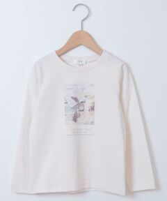 ◆今年買い足したいフォトプリントＴシャツ◆<br><br>フォトプリントが大人っぽい長袖Ｔシャツです。<br>１枚着でももちろん、ジャケットなどのアウターを着用する時期になっても可愛い１枚。<br>スカートにも、パンツにも、柄ボトムにも、とボトムを選ばないデザインなので、着回ししやすいのもポイント。<br>伸縮性のある綿１００％の天竺素材を使用しています。<br><br>※160サイズはWEB・一部店舗限定販売です。<br>同じデザインの100〜150サイズございます。<br>100〜130サイズ商品コード:KJKKJ14019<br>140・150サイズ商品コード:KJKKK14024<br>※サンプルでの撮影となるため、実際にお届けする商品と仕様やサイズが異なる場合がございます。