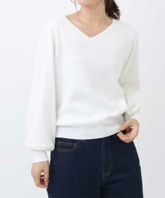 a.v.v / アー・ヴェ・ヴェ ニット・セーター | 【洗える】Ｖネックパフスリーブニット