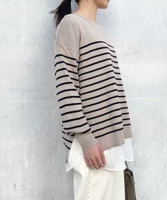 a.v.v / アー・ヴェ・ヴェ ニット・セーター | 【洗える/2点セット】ボーダーニットレイヤードトップス