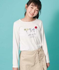 [100-130]ボタニカルフラワープリントＴシャツ[WEB限定サイズ]