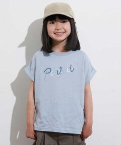 [100-130]【接触冷感】ロールアップロゴＴシャツ[WEB限定サイズ]