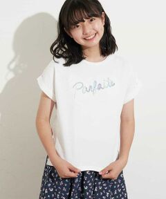 [100-130]【接触冷感】ロールアップロゴＴシャツ[WEB限定サイズ]