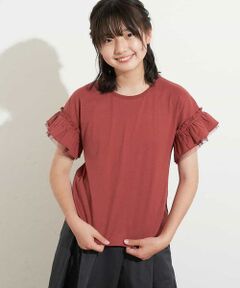 [100-130]【プチプラ】フリルスリーブＴシャツ[WEB限定サイズ]