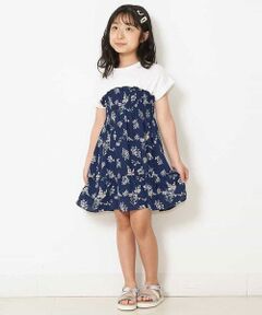 a.v.v / アー・ヴェ・ヴェ ロング・マキシ丈ワンピース | [140]ドッキングフラワープリントワンピース