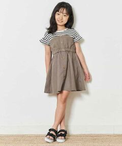 a.v.v / アー・ヴェ・ヴェ ロング・マキシ丈ワンピース | [140-150]ボーダードッキングワンピース