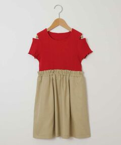 a.v.v / アー・ヴェ・ヴェ ロング・マキシ丈ワンピース | [160]肩アキテレコドッキングワンピース[WEB限定サイズ]