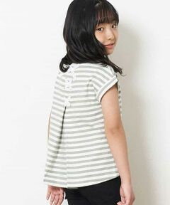 [140-150]バックレースアップボーダーTシャツ