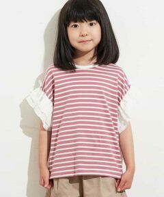 [100-130]リボンデザインボーダーＴシャツ[WEB限定サイズ]