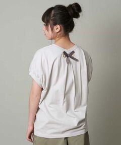 [160]【接触冷感】バックリボンオーバーシルエットカットソー