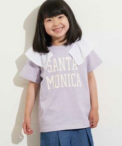 [100-130]衿ドッキングロゴＴシャツ[WEB限定サイズ]