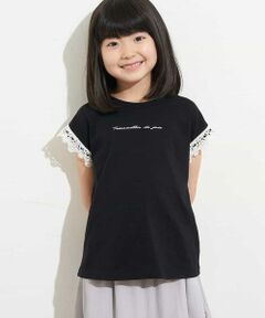 [100-130]【接触冷感】配色レースTシャツ