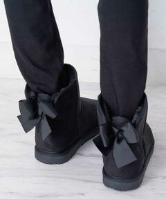 a.v.v / アー・ヴェ・ヴェ ブーツ（ロング丈） | [KIDS]【在庫残りわずか！】リボン付ムートン風ブーツ[WEB限定サイズ]
