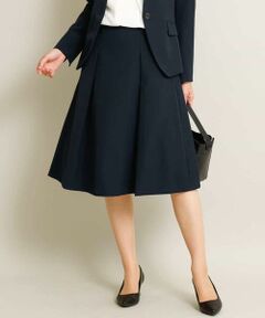 a.v.v / アー・ヴェ・ヴェ ミニ・ひざ丈スカート | 【洗える/セットアップ対応】ダブルクロスタックフレアスカート