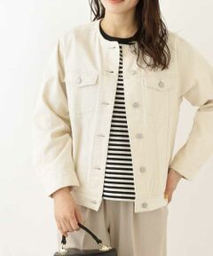 a.v.v / アー・ヴェ・ヴェ Gジャン・デニムジャケット | ノーカラーGジャン