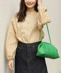 a.v.v / アー・ヴェ・ヴェ シャツ・ブラウス | レース切替えボリュームスリーブブラウス