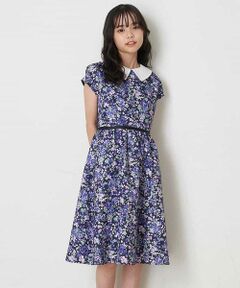 a.v.v / アー・ヴェ・ヴェ ロング・マキシ丈ワンピース | [160]襟付きフラワープリントフィットアンドフレアワンピース