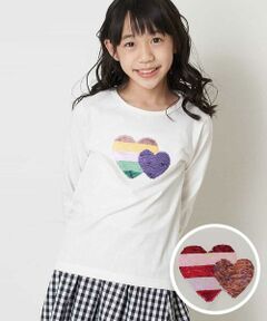 [100-130]【長袖人気No.1/毛玉になりにくい】トゥインクルスパンコール長袖Tシャツ