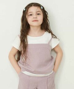 a.v.v / アー・ヴェ・ヴェ カットソー | [160]【セットアップ対応】ツイードライクドッキングカットソー