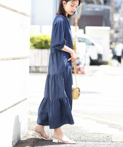 a.v.v / アー・ヴェ・ヴェ ロング・マキシ丈ワンピース | デニム調バックティアードワンピース