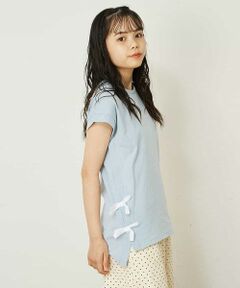 [100-130]【毛玉になりにくい】サイドリボン半袖Tシャツ