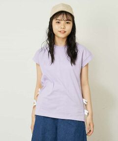 [100-130]【毛玉になりにくい】サイドリボン半袖Tシャツ