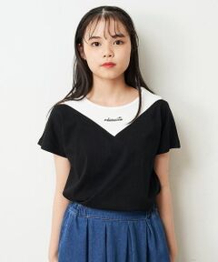 [140-150]オフショルダーロゴTシャツ