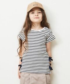 [160]【毛玉になりにくい】サイドリボン半袖Tシャツ