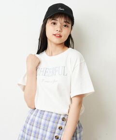 [100-130]カラーロゴ刺繍Tシャツ