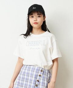 [140-150]カラーロゴ刺繍Tシャツ