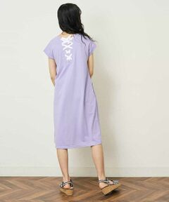 [160]バックレースアップTシャツワンピース