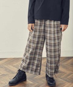 a.v.v / アー・ヴェ・ヴェ その他パンツ | [140-150]【2WAY】サスペンダー付きチェック柄ワイドパンツ