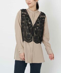 a.v.v / アー・ヴェ・ヴェ シャツ・ブラウス | 【2点セット/マルチWAY】レースジレ＆ペプラムブラウスセット