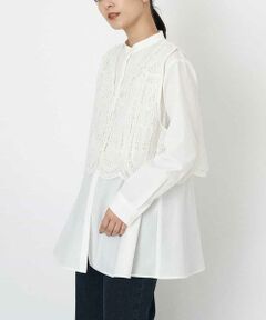 a.v.v / アー・ヴェ・ヴェ シャツ・ブラウス | 【2点セット/マルチWAY】レースジレ＆ペプラムブラウスセット