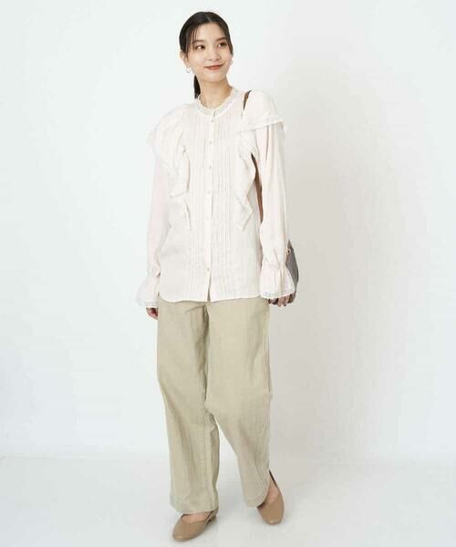 a.v.v / アー・ヴェ・ヴェ シャツ・ブラウス | レースフリルショルダーサテンブラウス | 詳細3