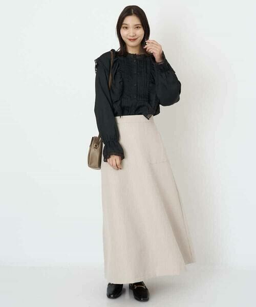 a.v.v / アー・ヴェ・ヴェ シャツ・ブラウス | レースフリルショルダーサテンブラウス | 詳細7