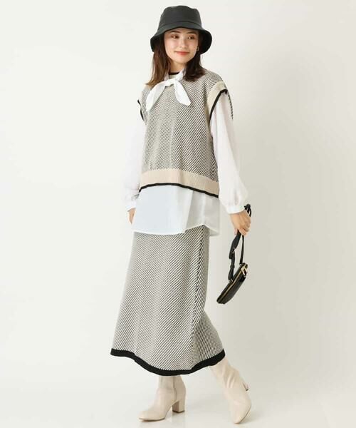 a.v.v / アー・ヴェ・ヴェ ロング・マキシ丈スカート | ツイーディーニットスカート | 詳細10