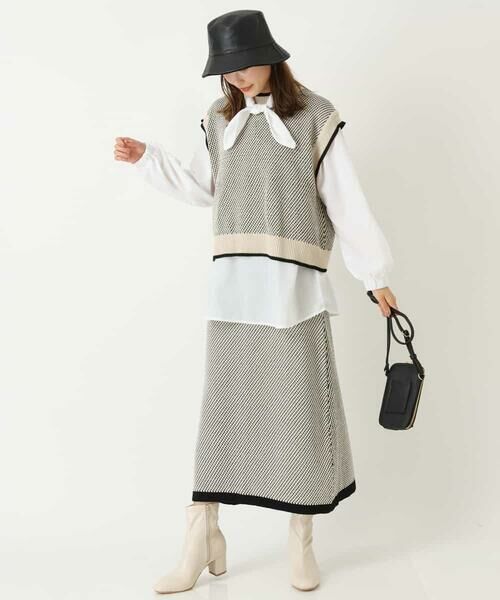 a.v.v / アー・ヴェ・ヴェ ロング・マキシ丈スカート | ツイーディーニットスカート | 詳細11