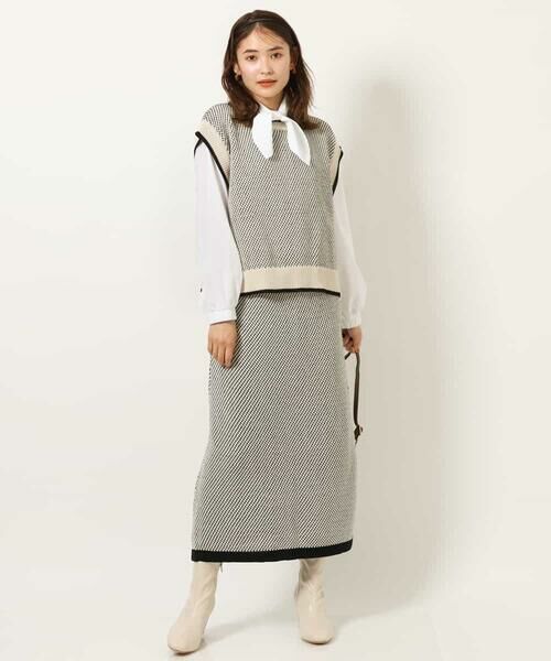 a.v.v / アー・ヴェ・ヴェ ロング・マキシ丈スカート | ツイーディーニットスカート | 詳細13