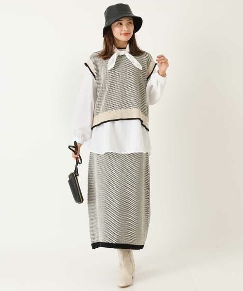 a.v.v / アー・ヴェ・ヴェ ロング・マキシ丈スカート | ツイーディーニットスカート | 詳細9